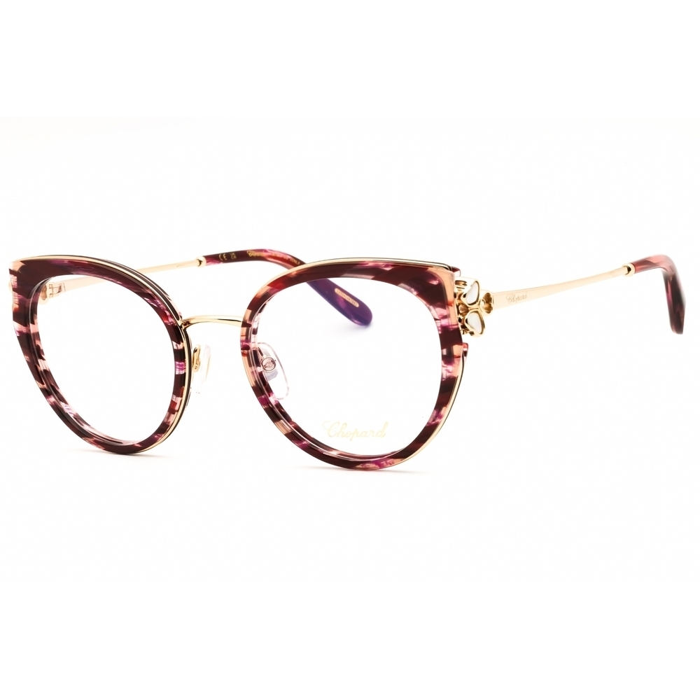 NWT Chopard VCH367V-01G2 Streaked Burgundy Cat Eye 52mm Eyeglasses